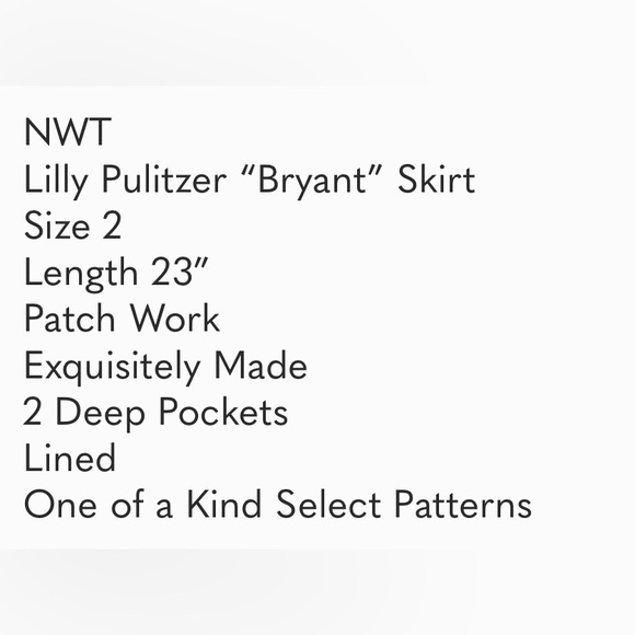 NWT Lilly Pulitzer “Bryant” Skirt - Picture 2 of 12